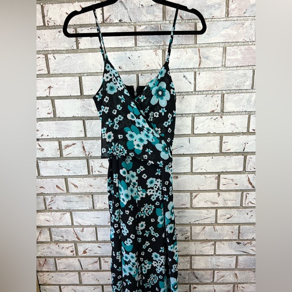 Michael Kors | Blue and Black Floral Jumpsuit - Picture 8 of 8